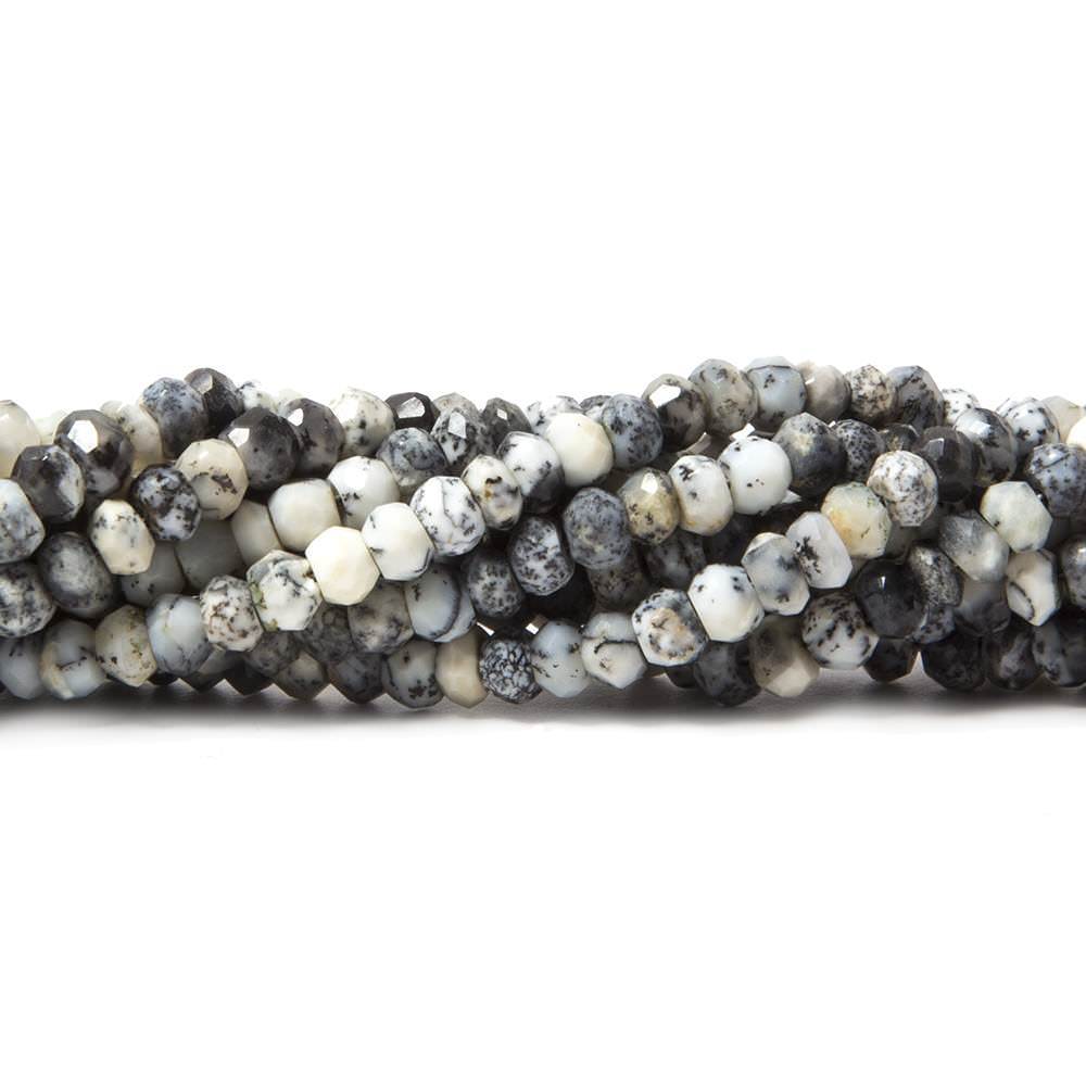 3.5mm Dendritic Opal faceted rondelles 13.5 inches 121 beads (ONLINE ORDER ONLY)