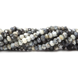3.5mm Dendritic Opal faceted rondelles 13.5 inches 121 beads (ONLINE ORDER ONLY)