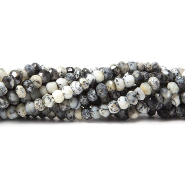 3.5mm Dendritic Opal faceted rondelles 13.5 inches 121 beads (ONLINE ORDER ONLY)