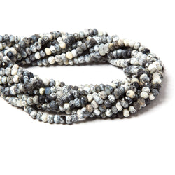 3.5mm Dendritic Opal faceted rondelles 13.5 inches 121 beads (ONLINE ORDER ONLY)