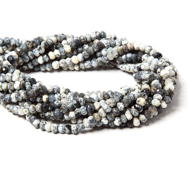 3.5mm Dendritic Opal faceted rondelles 13.5 inches 121 beads (ONLINE ORDER ONLY)