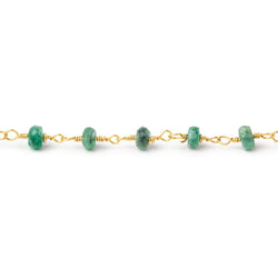3.5mm Emerald Faceted Rondelle Beads on Vermeil Chain (ONLINE ORDER ONLY)