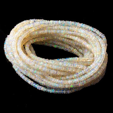 3.5mm Ethiopian Opal faceted rondelles 17.5 inch 260 beads (ONLINE ORDER ONLY)