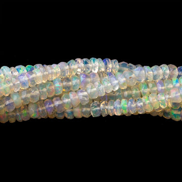 3.5mm Ethiopian Opal faceted rondelles 17.5 inch 260 beads (ONLINE ORDER ONLY)