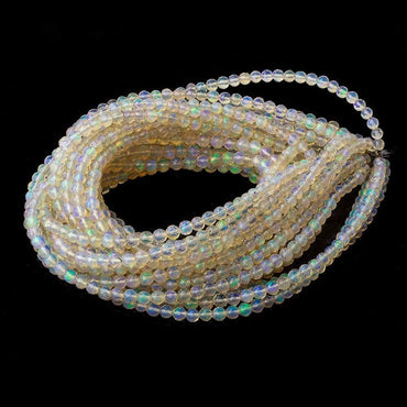 3.5mm Ethiopian Opal micro faceted round beads 17 inch 123 pieces AAA (ONLINE ORDER ONLY)