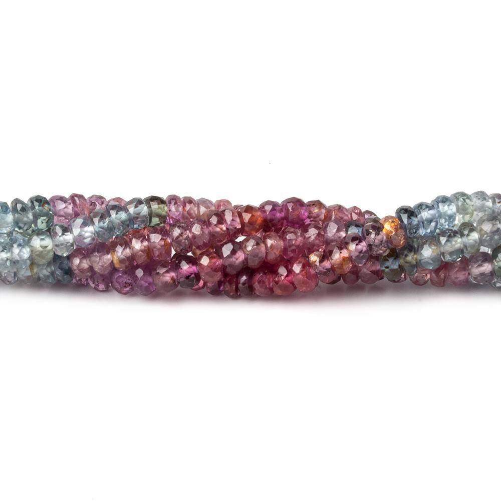 3.5mm Fancy Sapphire faceted rondelle 14 inches 171 Beads (ONLINE ORDER ONLY)