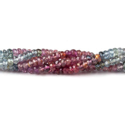 3.5mm Fancy Sapphire faceted rondelle 14 inches 171 Beads (ONLINE ORDER ONLY)