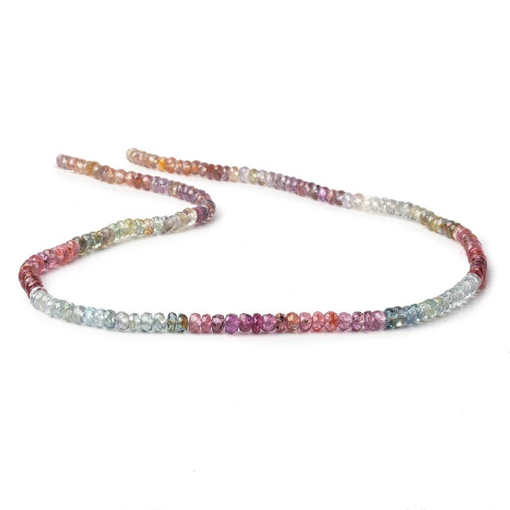 3.5mm Fancy Sapphire faceted rondelle 14 inches 171 Beads (ONLINE ORDER ONLY)