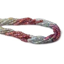 3.5mm Fancy Sapphire faceted rondelle 14 inches 171 Beads (ONLINE ORDER ONLY)