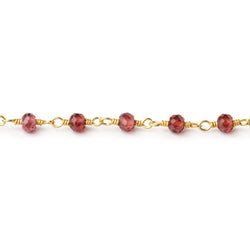 3.5mm Garnet Micro Faceted Rondelles on Gold Plated Chain (ONLINE ORDER ONLY)