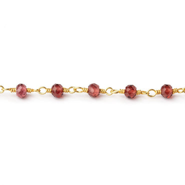 3.5mm Garnet Micro Faceted Rondelles on Gold Plated Chain (ONLINE ORDER ONLY)