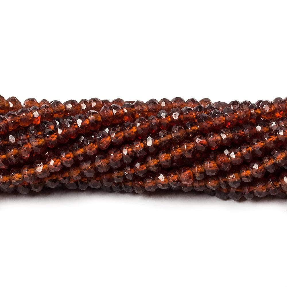 3.5mm Hessonite Garnet faceted rondelle beads 13 inch 135 pieces (ONLINE ORDER ONLY)