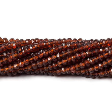 3.5mm Hessonite Garnet faceted rondelle beads 13 inch 135 pieces (ONLINE ORDER ONLY)