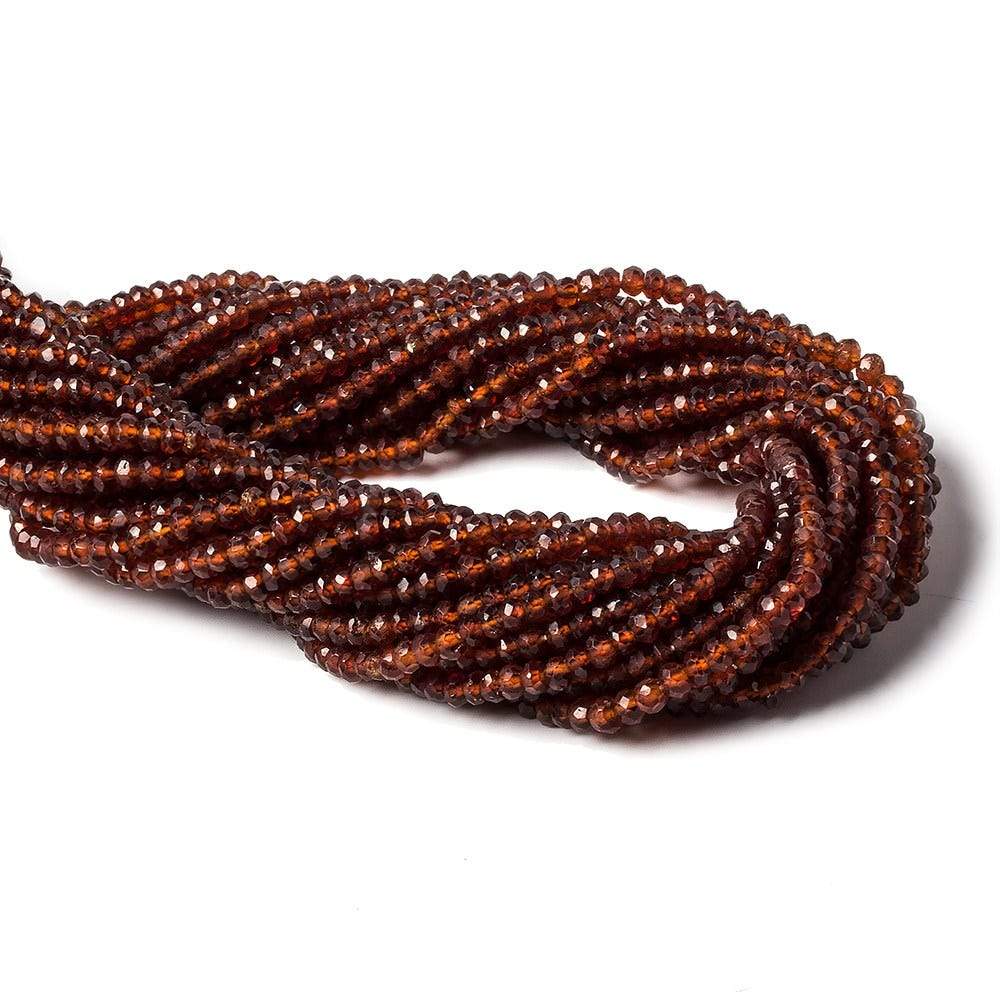 3.5mm Hessonite Garnet faceted rondelle beads 13 inch 135 pieces (ONLINE ORDER ONLY)