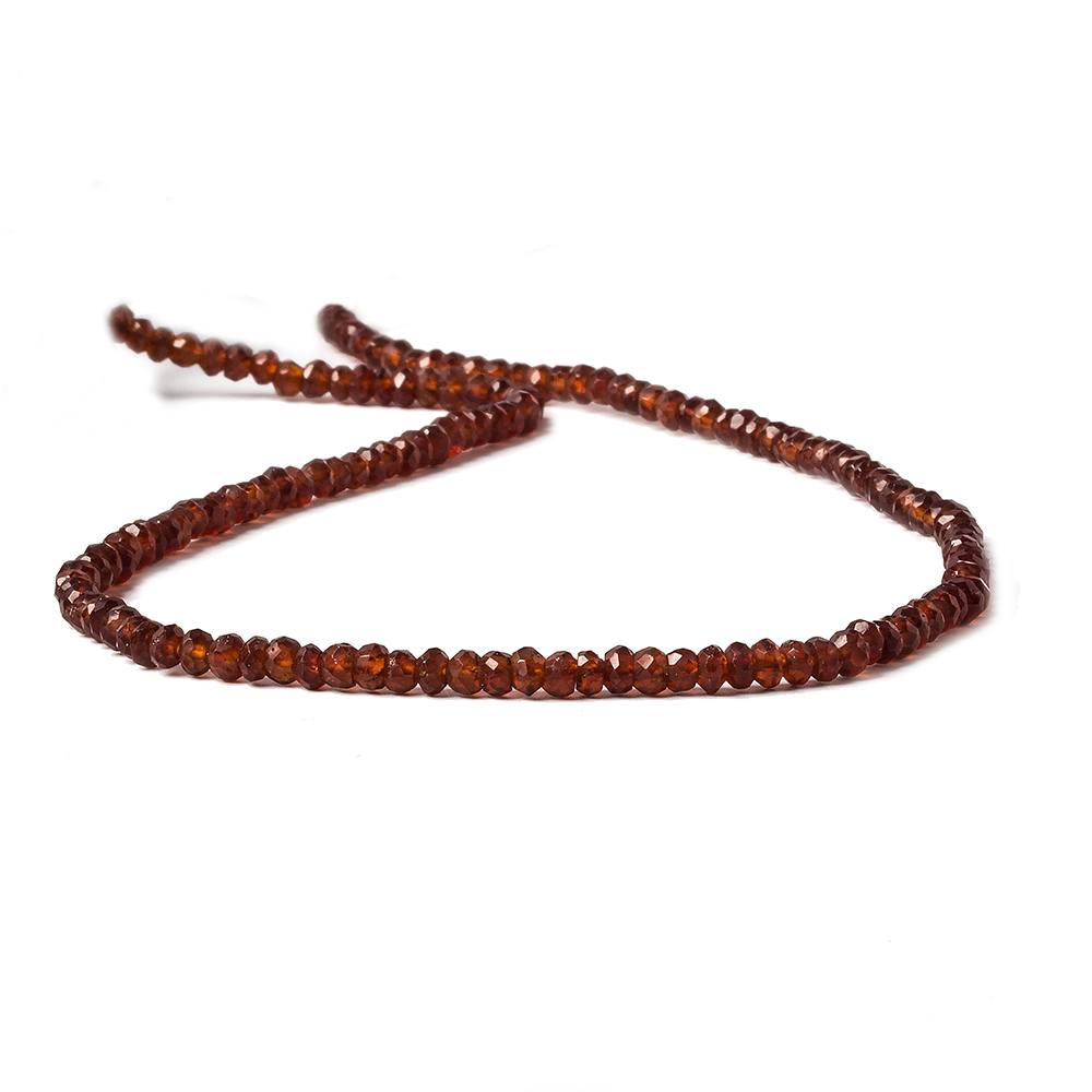 3.5mm Hessonite Garnet faceted rondelle beads 13 inch 135 pieces (ONLINE ORDER ONLY)