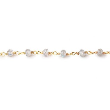 3.5mm Labradorite Micro Faceted Rondelles on Vermeil Chain by the Foot 38pcs (ONLINE ORDER ONLY)