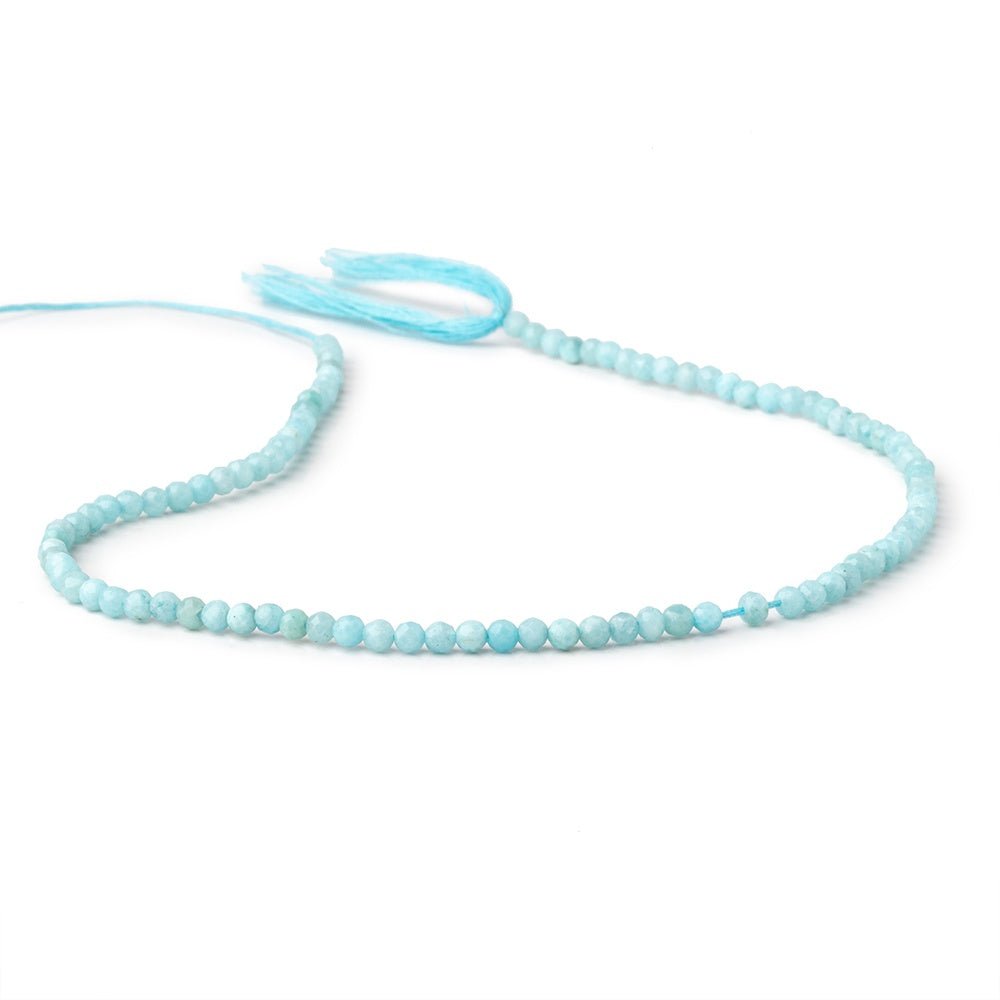 3.5mm Larimar Micro Faceted Round Beads 12.5 inch 96 pieces (ONLINE ORDER ONLY)