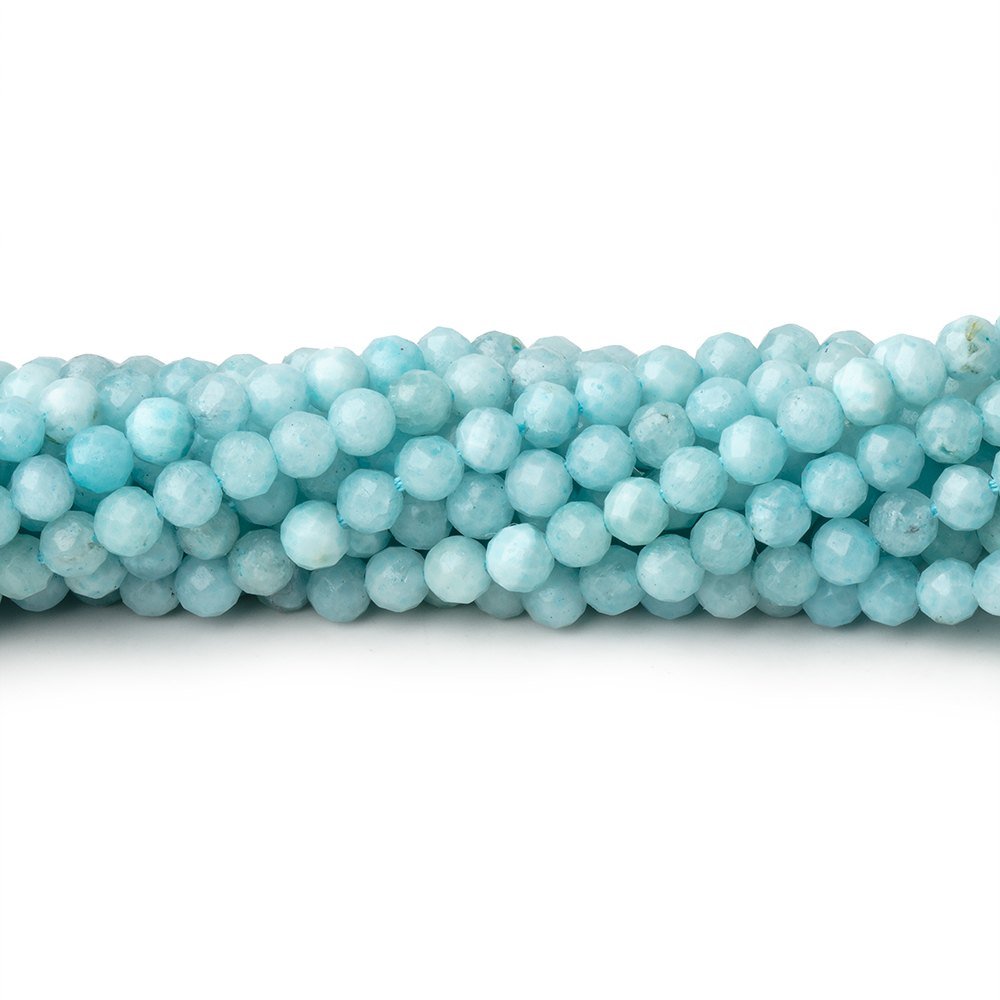 3.5mm Larimar Micro Faceted Round Beads 12.5 inch 96 pieces (ONLINE ORDER ONLY)