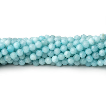 3.5mm Larimar Micro Faceted Round Beads 12.5 inch 96 pieces (ONLINE ORDER ONLY)