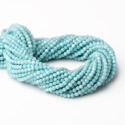 3.5mm Larimar Micro Faceted Round Beads 12.5 inch 96 pieces (ONLINE ORDER ONLY)