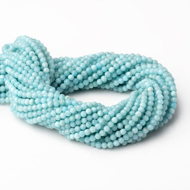 3.5mm Larimar Micro Faceted Round Beads 12.5 inch 96 pieces (ONLINE ORDER ONLY)