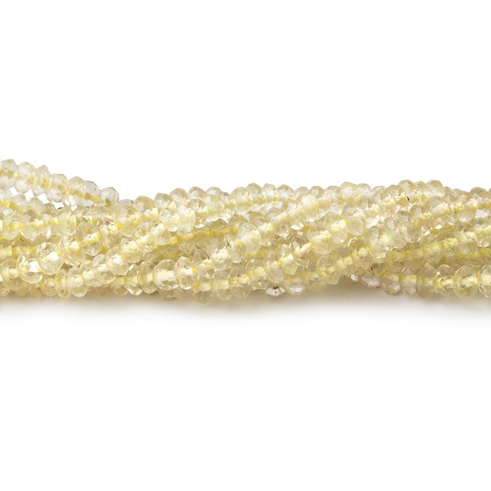 3.5mm Lemon Quartz faceted rondelle Beads 14.5 inch 175 pieces (ONLINE ORDER ONLY)