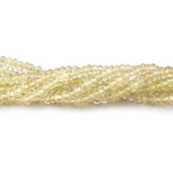 3.5mm Lemon Quartz faceted rondelle Beads 14.5 inch 175 pieces (ONLINE ORDER ONLY)