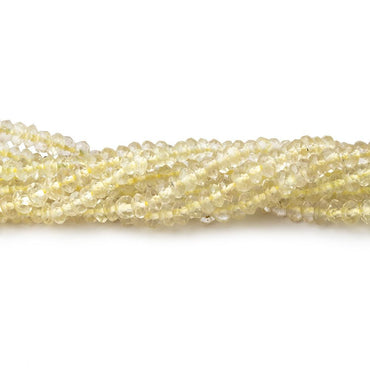 3.5mm Lemon Quartz faceted rondelle Beads 14.5 inch 175 pieces (ONLINE ORDER ONLY)
