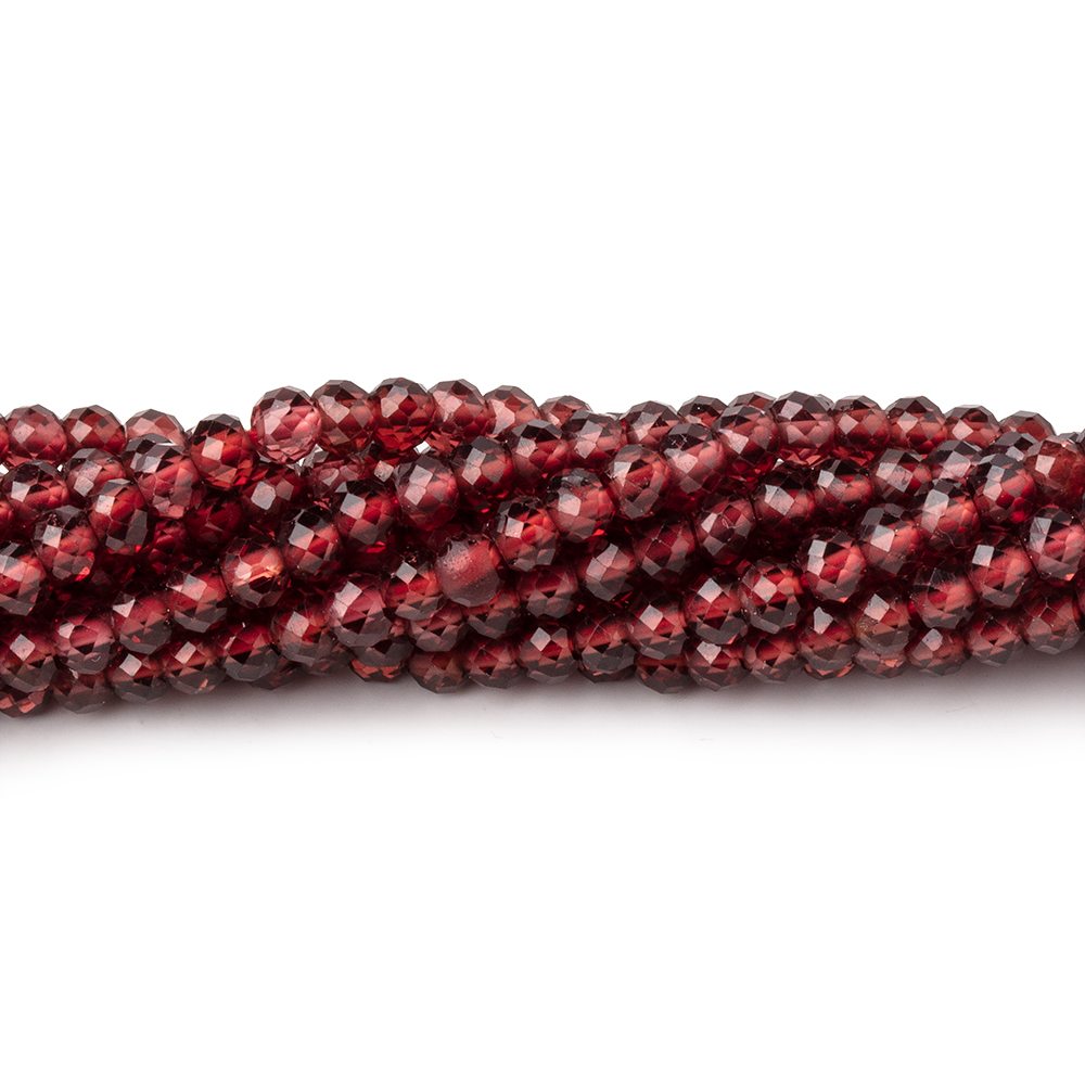 3.5mm Mozambique Garnet Micro Faceted Rondelle Beads 12.5 inch 114 pieces (ONLINE ORDER ONLY)