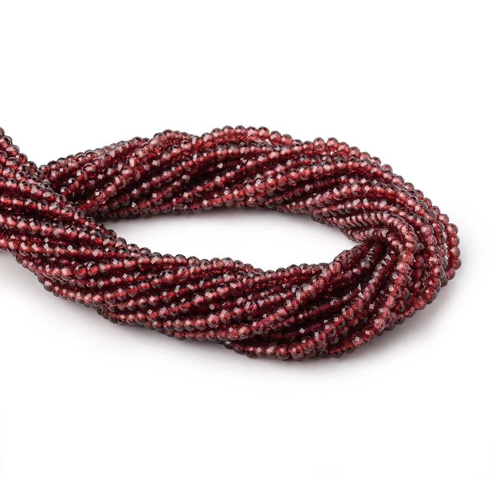 3.5mm Mozambique Garnet Micro Faceted Rondelle Beads 12.5 inch 114 pieces (ONLINE ORDER ONLY)