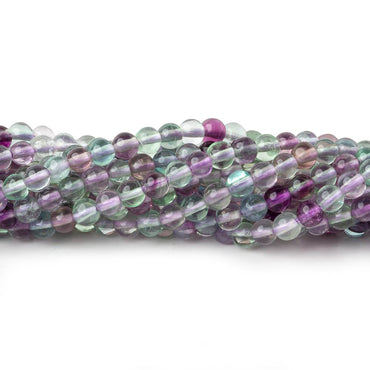 3.5mm Multi Color Fluorite plain round beads 15.5 inch 125 pieces AA (ONLINE ORDER ONLY)