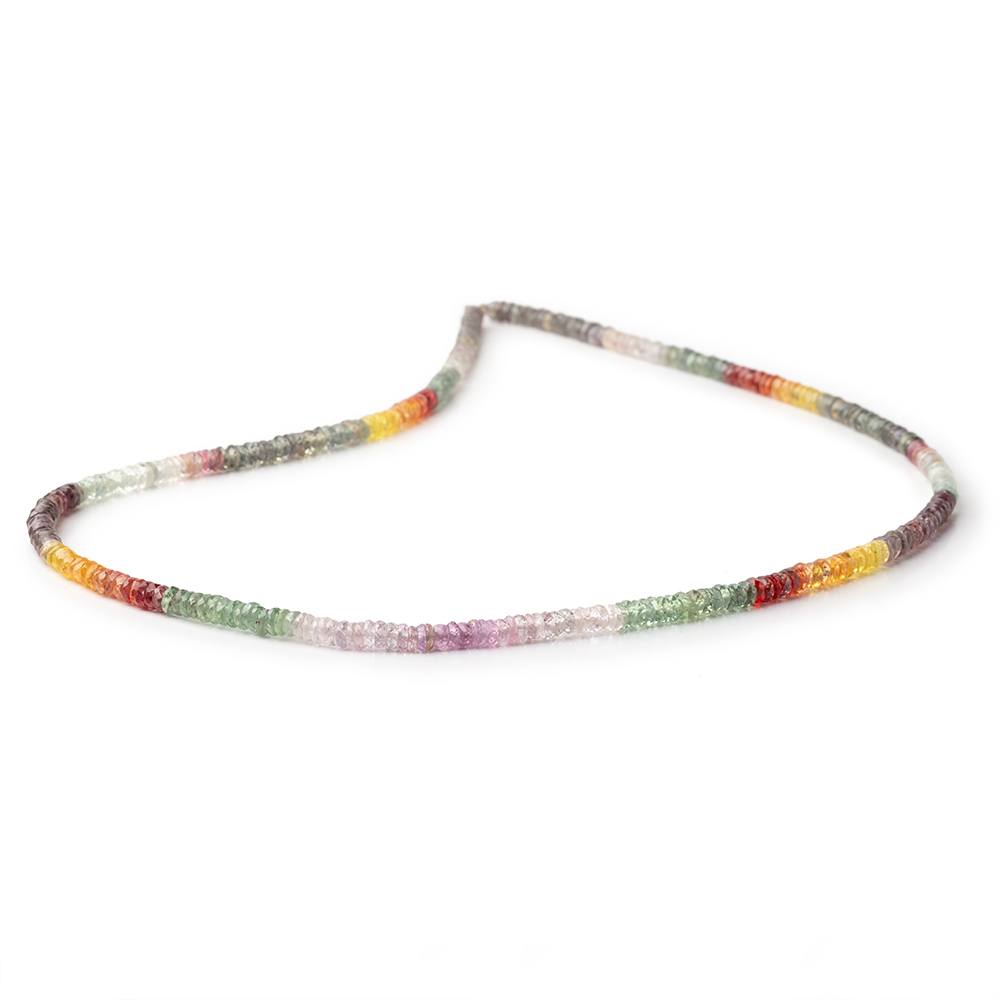 3.5mm Multi Color Sapphire Faceted Heishi Beads 18 inch 278 pieces AA (ONLINE ORDER ONLY)