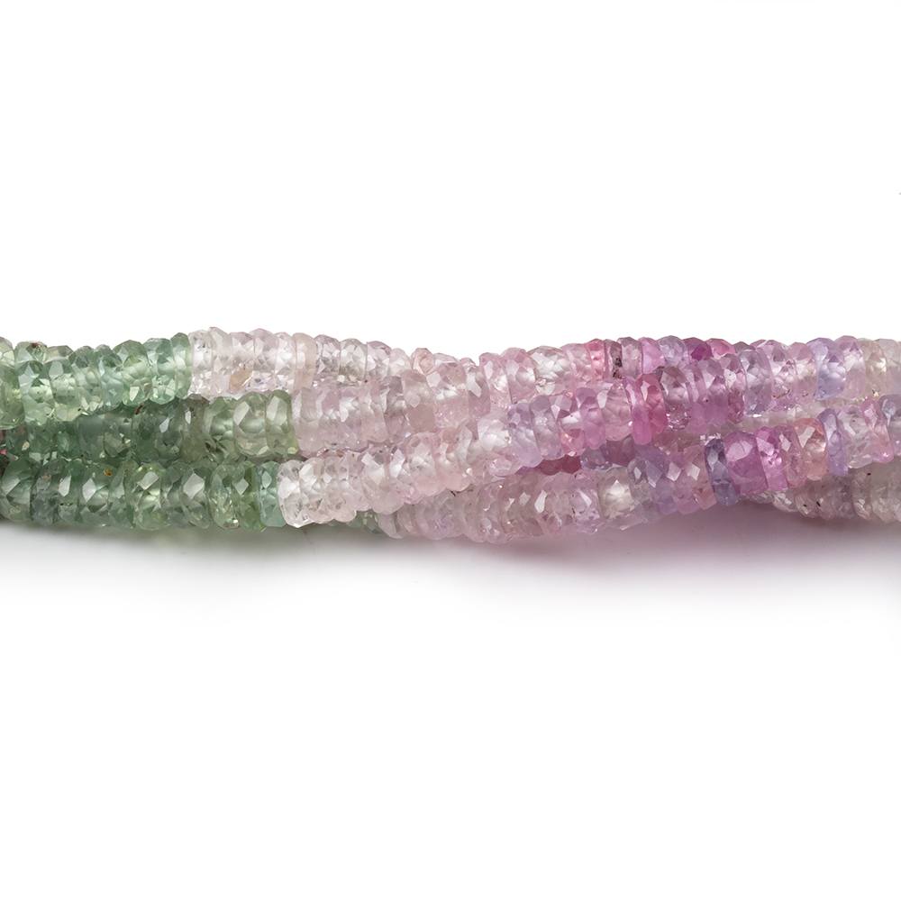 3.5mm Multi Color Sapphire Faceted Heishi Beads 18 inch 278 pieces AA (ONLINE ORDER ONLY)