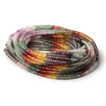 3.5mm Multi Color Sapphire Faceted Heishi Beads 18 inch 278 pieces AA (ONLINE ORDER ONLY)