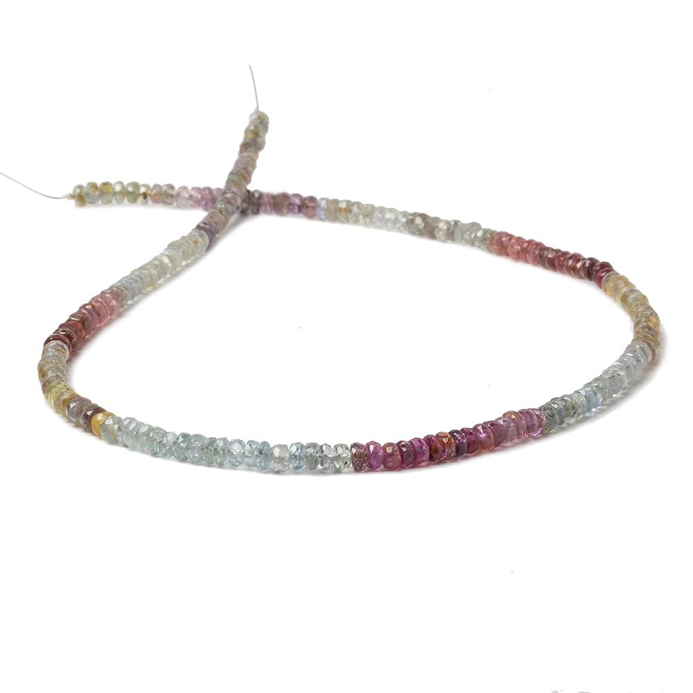 3.5mm Multi Color Sapphire faceted rondelle beads 14 inch 185 pieces (ONLINE ORDER ONLY)