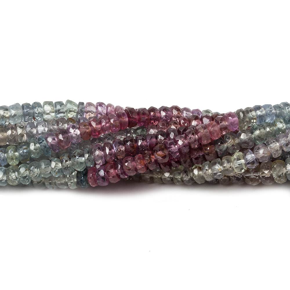 3.5mm Multi Color Sapphire faceted rondelle beads 14 inch 185 pieces (ONLINE ORDER ONLY)