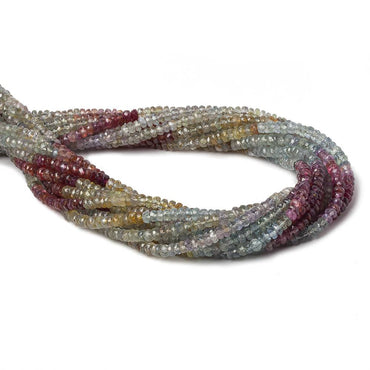3.5mm Multi Color Sapphire faceted rondelle beads 14 inch 185 pieces (ONLINE ORDER ONLY)