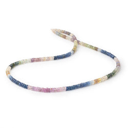 3.5mm Multi Color Sapphire Faceted Rondelle Beads 17 inch 260 pieces A (ONLINE ORDER ONLY)