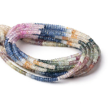 3.5mm Multi Color Sapphire Faceted Rondelle Beads 17 inch 260 pieces A (ONLINE ORDER ONLY)
