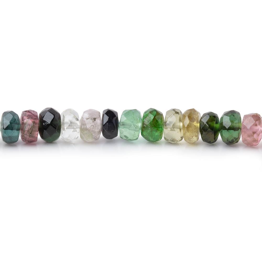 3.5mm Multi Color Tourmaline Faceted Rondelle Beads 16 inch 185 pieces (ONLINE ORDER ONLY)
