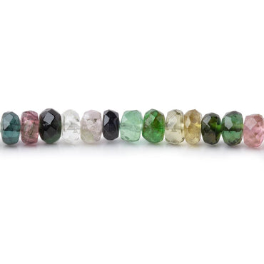3.5mm Multi Color Tourmaline Faceted Rondelle Beads 16 inch 185 pieces (ONLINE ORDER ONLY)