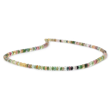 3.5mm Multi Color Tourmaline Faceted Rondelle Beads 16 inch 185 pieces (ONLINE ORDER ONLY)