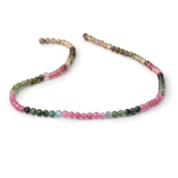 3.5mm Multi Color Tourmaline Micro Faceted Round Beads 12.25 inch 98 pieces (ONLINE ORDER ONLY)