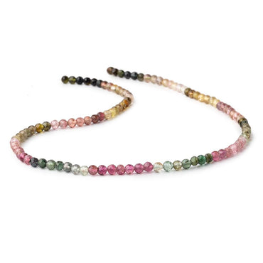 3.5mm Multi Color Tourmaline Micro Faceted Round Beads 14 inch 103 pieces AA (ONLINE ORDER ONLY)