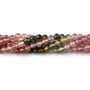 3.5mm Multi Color Tourmaline Micro Faceted Round Beads 14 inch 103 pieces AA (ONLINE ORDER ONLY)