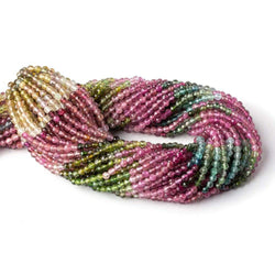 3.5mm Multi color Tourmaline micro faceted rounds 13 inch 100 pieces AAA (ONLINE ORDER ONLY)