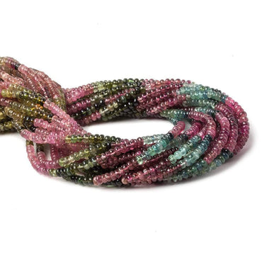 3.5mm Multi Color Tourmaline plain rondelle beads 13.5 inch 174 pieces (ONLINE ORDER ONLY)
