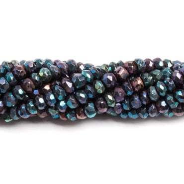 3.5mm Mystic Peacock Spinel  Hand Faceted Rondelle Beads 13 inch 130pcs (ONLINE ORDER ONLY)