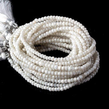 3.5mm Mystic White Quartz Faceted Rondelles 13 inch 128 pieces (ONLINE ORDER ONLY)