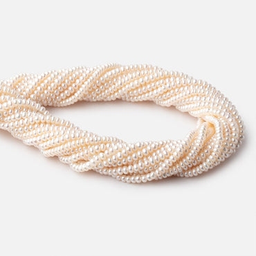 3.5mm Off White Center Drilled Freshwater Button Pearls 15 inch 139 pieces AA (ONLINE ORDER ONLY)